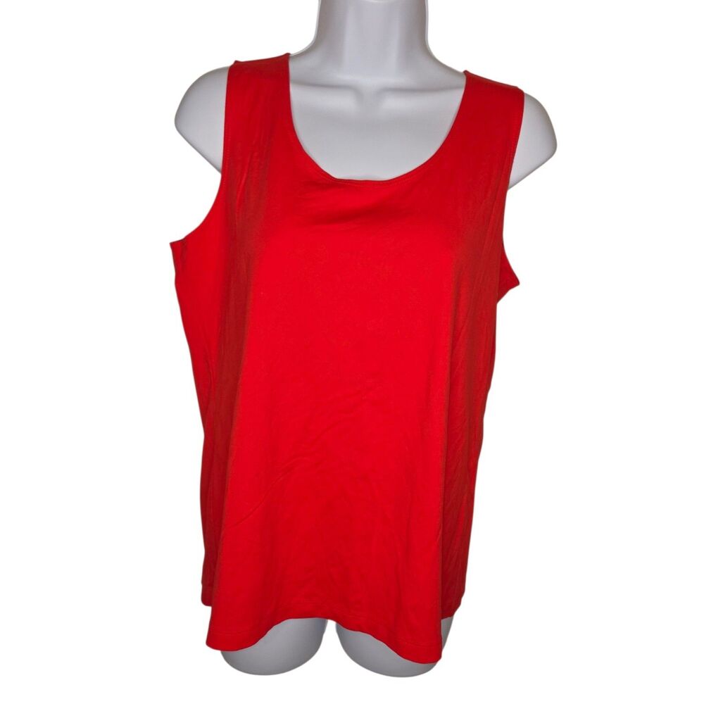 Chico's Nwot Orange Microfiber Tank Top, Scoop Neck, Stretch, Size 2 (US Large)